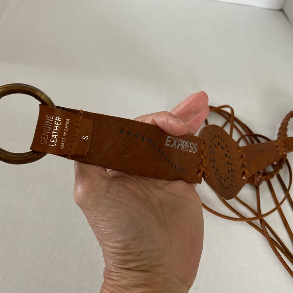 Express Bohemian Brown Leather Belt size Small - Picture 14 of 16